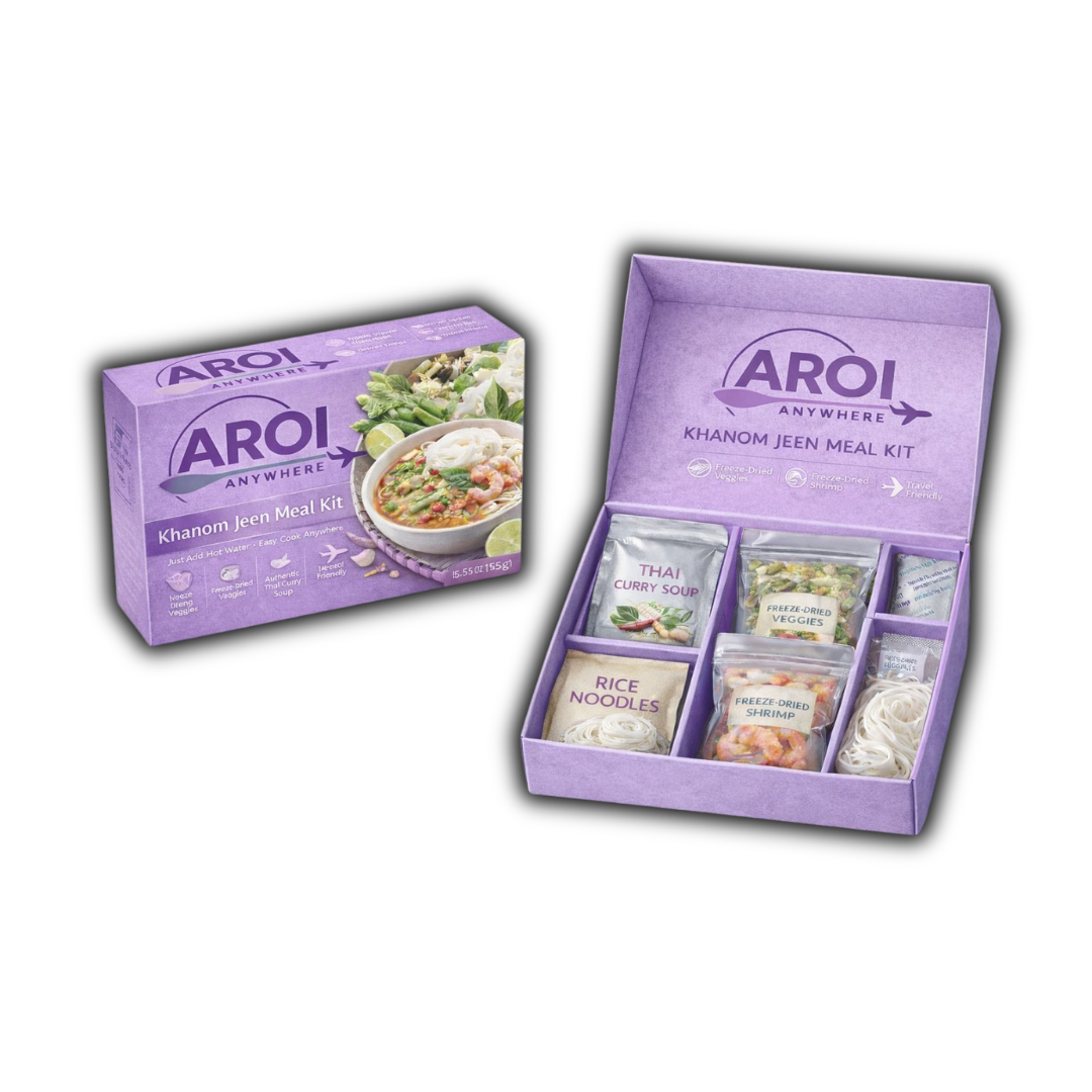 Freeze-Dried Green Curry Shrimp with Rice