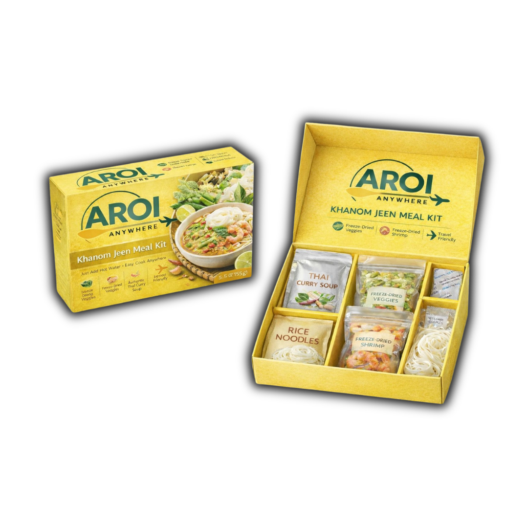 Freeze-Dried Green Curry Shrimp with Rice